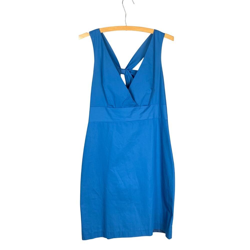 J Crew Turquoise Sheath Dress Womens Size 10 Bow Accent Wedding Guest